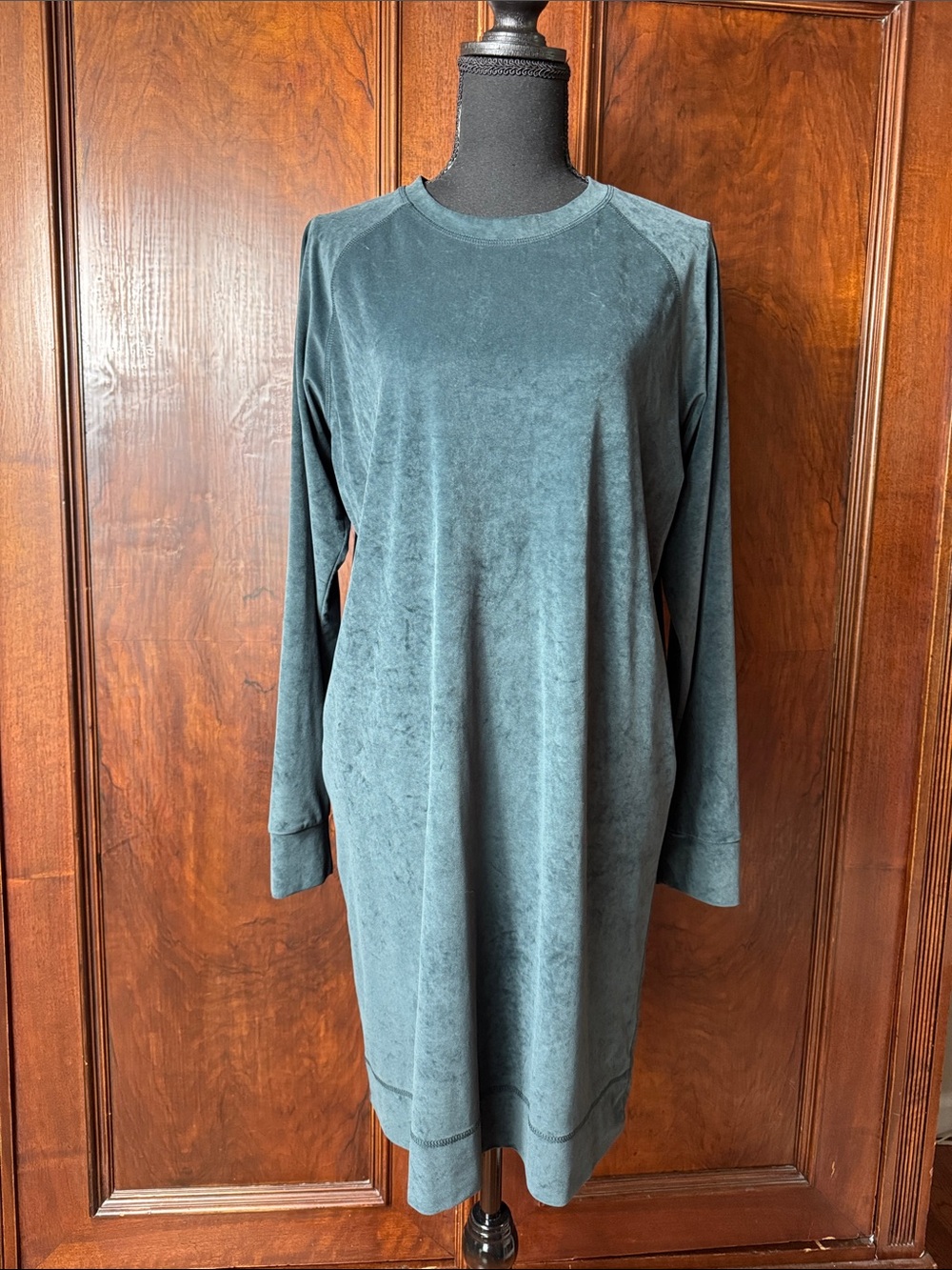 James Perse Long Sleeve Velvety Soft Dress — WinterGreen